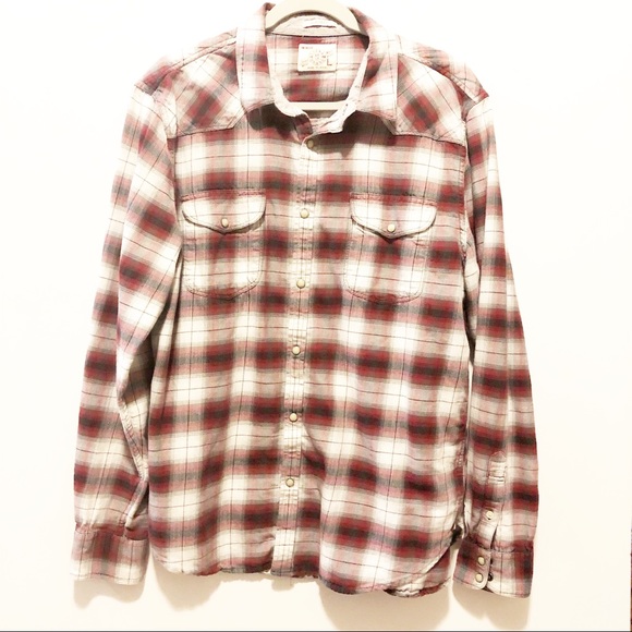 Lucky Brand Tops - EUC Lucky Brand Plaid Cotton Button Down Top L